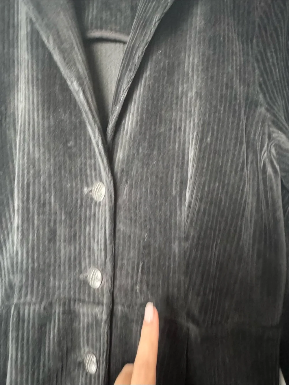 Free People Black‎ Corduroy Ribbed Coat Jacket Rare HTF Whimsigoth Grunge Goth L